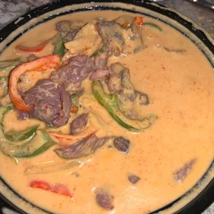 Red curry with beef