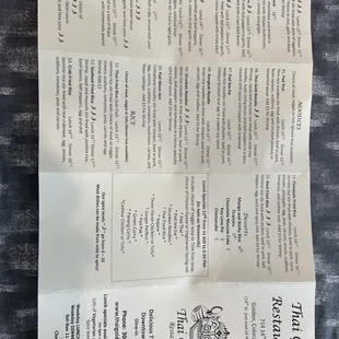 Menu front