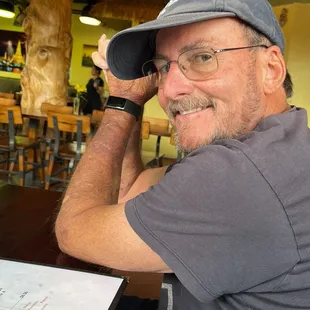 Enjoying his dinner!