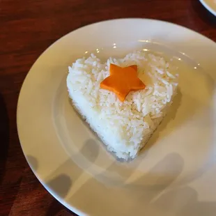 The rice with my meal.   Love the hear