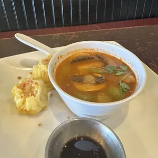Tom Kha soup and Thai Dumplings