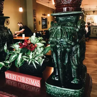 The elephant decor by the door
