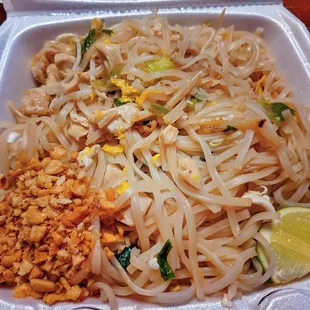noodles in a styrofoam container