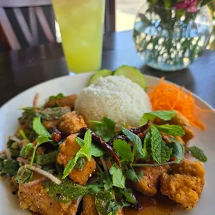Spicy Crispy Chicken salad