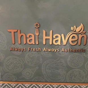 Thai haven Menu cover