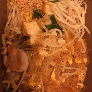 Glass noodle pad Thai takeout... zero flavor