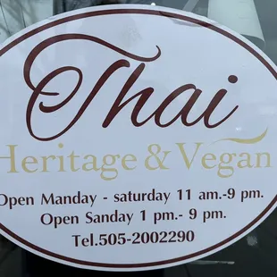Restaurant hours.