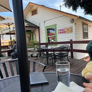 Patio seating! Perfect for dogs.