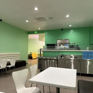 the kitchen and dining area