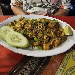 Fried curry rice with tofu