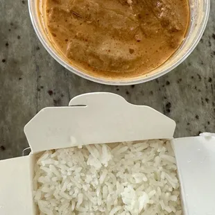 panang curry with tofu + jasmine rice