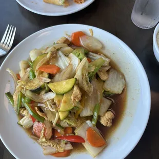 Pad Garlic and veggie spring rolls