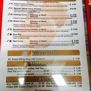 Thai House menu attached！