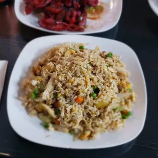 A bunch of delicious food. Sorry I forget the names.