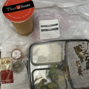 to go lunch special + thai iced boba drink tea boba