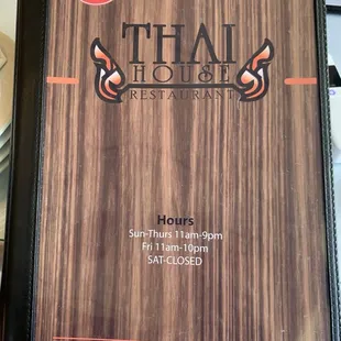 Menu cover