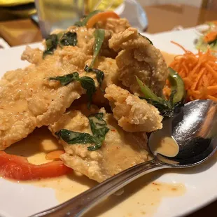 Pla Tod  Red curry sauce