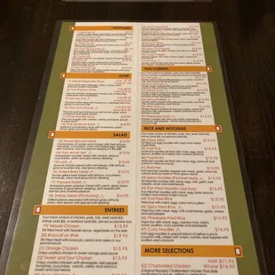 the menus on the table