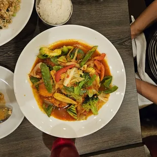 a plate of food on a table