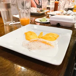 D1. STICKY RICE WITH MANGO // $7.95 // Sweet sticky rice with fresh mango topped with coconut milk