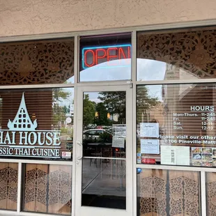 the entrance to the building