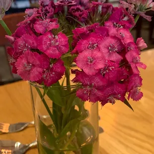 Fresh flowers on each table