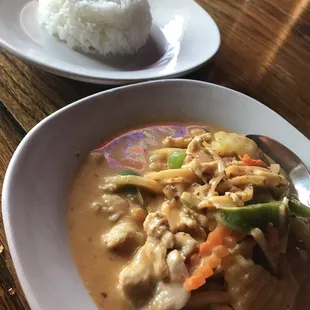 Red curry and rice