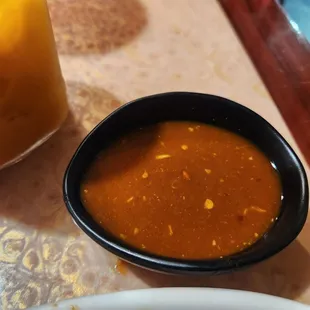 Poured out from whatever pad thai sauce they call hose sauce,  you mean soup.