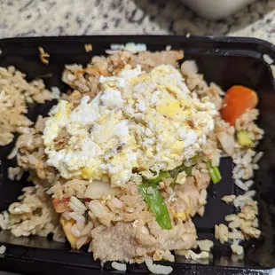 Pork Fried Rice with their version of a fried egg.