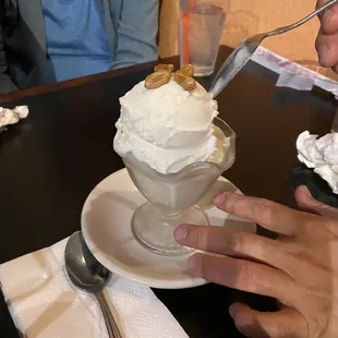 Coconut ice cream! Delicious with bits of coconut in it