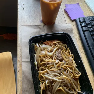 Thai Iced Tea and Lo Mein