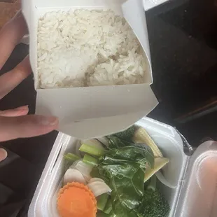 White Rice (Jasmine Rice), Steamed Mix Veggies