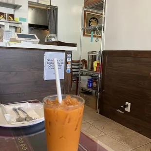 Inside with Thai tea