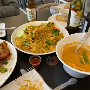 Drunken noodle, Penang curry, pineapple fried rice