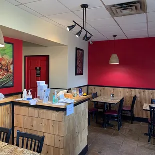 the dining area of a restaurant