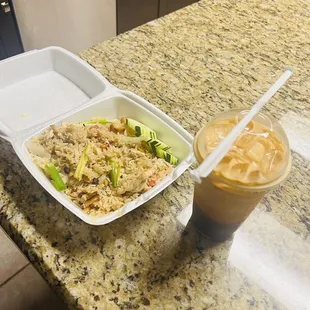 Pineapple Fried Rice and Thai Tea