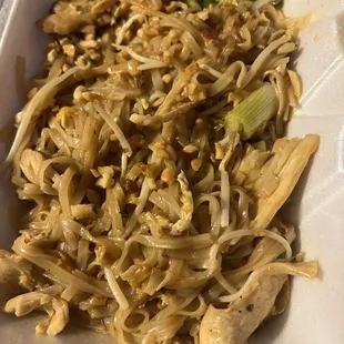 Pad Thai, we picked out the chicken and gave to the dogs. They liked it! Everything else was tossed out.
