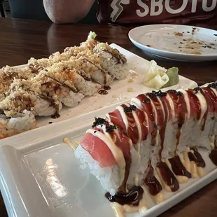 Tuna Fusion Roll and Crunchy Roll