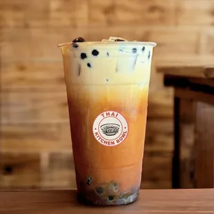 Thai ice tea boba
