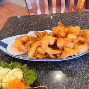 Fried shrimp with vegetables