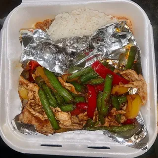 PAD PRIK KING OVER RICE