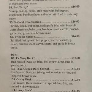 menu