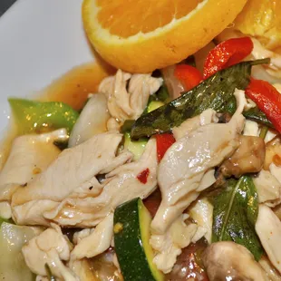 Spicy Basil ( Pad Kra Pow in Thai) with various levels of spicy