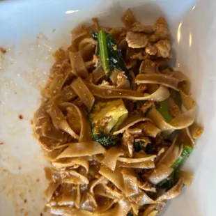 Pad Sea Eaw with Chicken, ordered Thai hot!