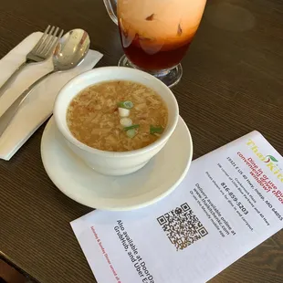 Thai tea and hot &amp; sour soup