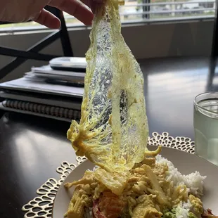 No idea why this clear plastic would be mixed along with the yellow curry.