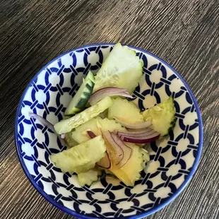 Lunch cucumber salad with a sweet vinegar