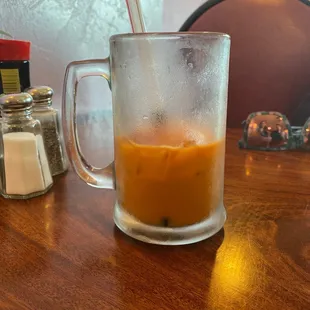 Small Thai tea with boba