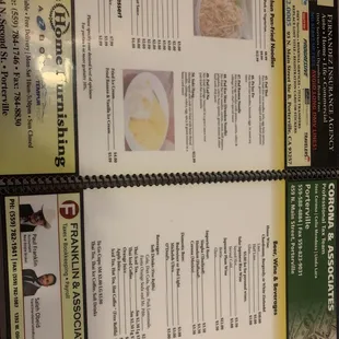 menu