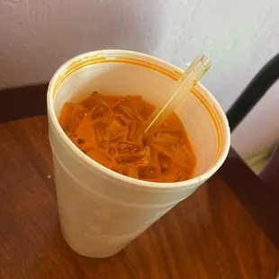 Large Thai tea with boba